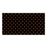 Polka Dots - Auburn Brown on Black Satin Shawl