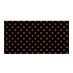 Polka Dots - Auburn Brown on Black Satin Wrap