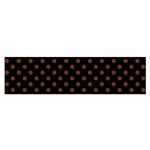 Polka Dots - Auburn Brown on Black Satin Scarf (Oblong)