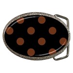 Polka Dots - Auburn Brown on Black Belt Buckle