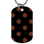 Polka Dots - Auburn Brown on Black Dog Tag (One Side)