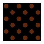 Polka Dots - Auburn Brown on Black Medium Glasses Cloth