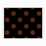 Polka Dots - Auburn Brown on Black Large Glasses Cloth