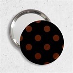 Polka Dots - Auburn Brown on Black 2.25  Handbag Mirror