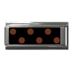 Polka Dots - Auburn Brown on Black Superlink Italian Charm (9mm)