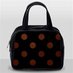 Polka Dots - Auburn Brown on Black Classic Handbag (One Side)