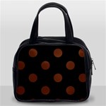 Polka Dots - Auburn Brown on Black Classic Handbag (Two Sides)