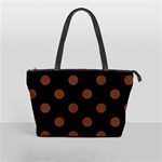 Polka Dots - Auburn Brown on Black Classic Shoulder Handbag (One Side)