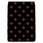 Polka Dots - Auburn Brown on Black Removable Flap Cover (L)