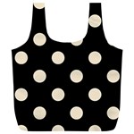 Polka Dots - Champagne Orange on Black Full Print Recycle Bag (XL)