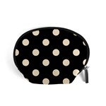 Polka Dots - Champagne Orange on Black Accessory Pouch (Small)