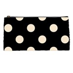 Polka Dots - Champagne Orange on Black Pencil Case