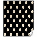 Polka Dots - Champagne Orange on Black Canvas 8  x 10 