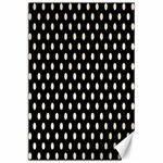 Polka Dots - Champagne Orange on Black Canvas 24  x 36 