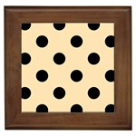 Polka Dots - Black on Peach Orange Framed Tile