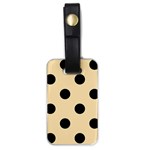 Polka Dots - Black on Peach Orange Luggage Tag (One Side)