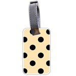 Polka Dots - Black on Peach Orange Luggage Tag (Two Sides)