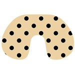 Polka Dots - Black on Peach Orange Travel Neck Pillow