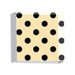 Polka Dots - Black on Peach Orange 4 x 4  Acrylic Photo Block