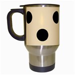 Polka Dots - Black on Peach Orange Travel Mug (Black)