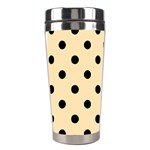 Polka Dots - Black on Peach Orange Stainless Steel Travel Tumbler