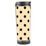 Polka Dots - Black on Peach Orange Travel Tumbler