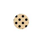 Polka Dots - Black on Peach Orange 1  Mini Button