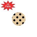 Polka Dots - Black on Peach Orange 1  Mini Button (10 pack)