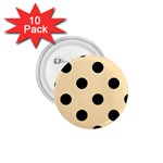 Polka Dots - Black on Peach Orange 1.75  Button (10 pack)