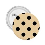 Polka Dots - Black on Peach Orange 2.25  Button