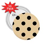 Polka Dots - Black on Peach Orange 2.25  Button (10 pack)