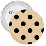 Polka Dots - Black on Peach Orange 3  Button