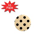 Polka Dots - Black on Peach Orange 1  Mini Magnet (10 pack)