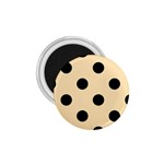 Polka Dots - Black on Peach Orange 1.75  Magnet