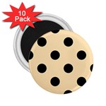 Polka Dots - Black on Peach Orange 2.25  Magnet (10 pack)