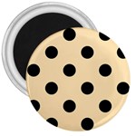 Polka Dots - Black on Peach Orange 3  Magnet