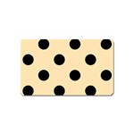 Polka Dots - Black on Peach Orange Magnet (Name Card)