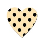 Polka Dots - Black on Peach Orange Magnet (Heart)