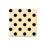 Polka Dots - Black on Peach Orange Magnet (Square)