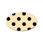 Polka Dots - Black on Peach Orange Sticker (Oval)