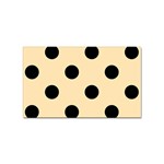 Polka Dots - Black on Peach Orange Sticker (Rectangular)