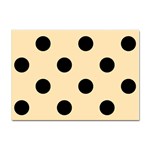 Polka Dots - Black on Peach Orange Sticker A4 (10 pack)