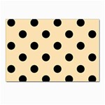 Polka Dots - Black on Peach Orange Postcard 4  x 6 