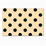 Polka Dots - Black on Peach Orange Postcard 5  x 7 