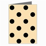 Polka Dots - Black on Peach Orange Greeting Card