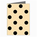 Polka Dots - Black on Peach Orange Greeting Cards (Pkg of 8)