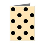 Polka Dots - Black on Peach Orange Mini Greeting Card