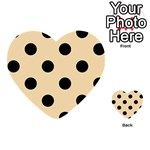 Polka Dots - Black on Peach Orange Multi-purpose Cards (Heart)