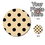 Polka Dots - Black on Peach Orange Multi-purpose Cards (Round)