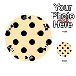 Polka Dots - Black on Peach Orange Playing Cards 54 (Round)